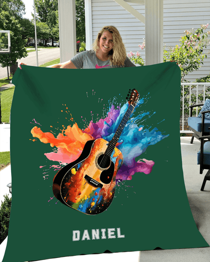 Personalized Acoustic Guitar Blanket