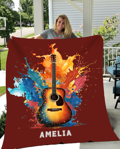 Personalized Acoustic Guitar Blanket