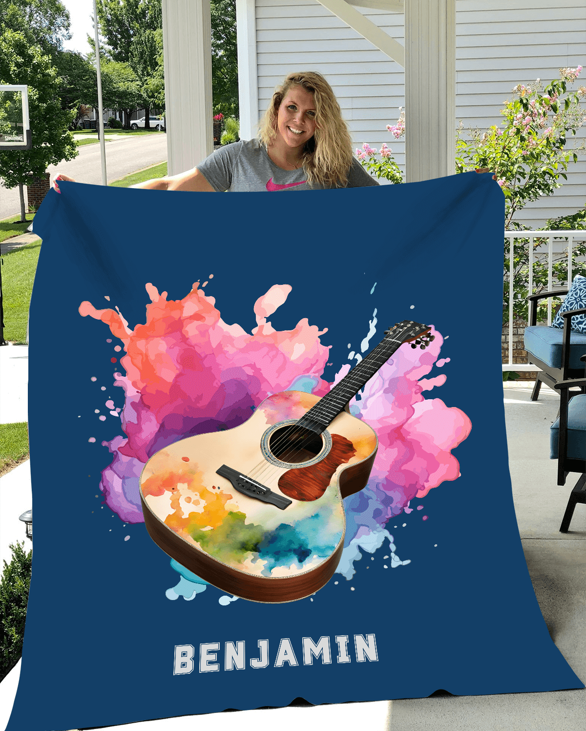 Personalized Acoustic Guitar Blanket